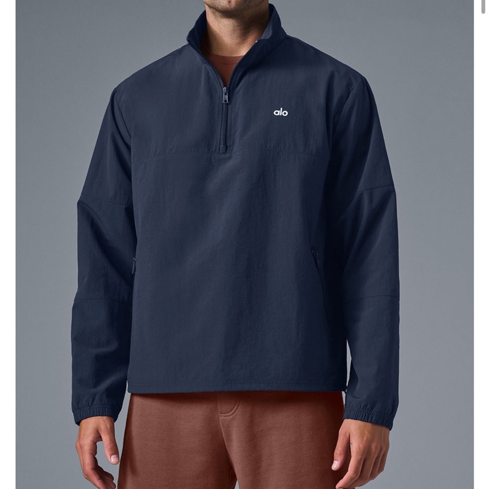 ALO Yoga lightweight takeaway track pullover, navy, S (worn 2x)